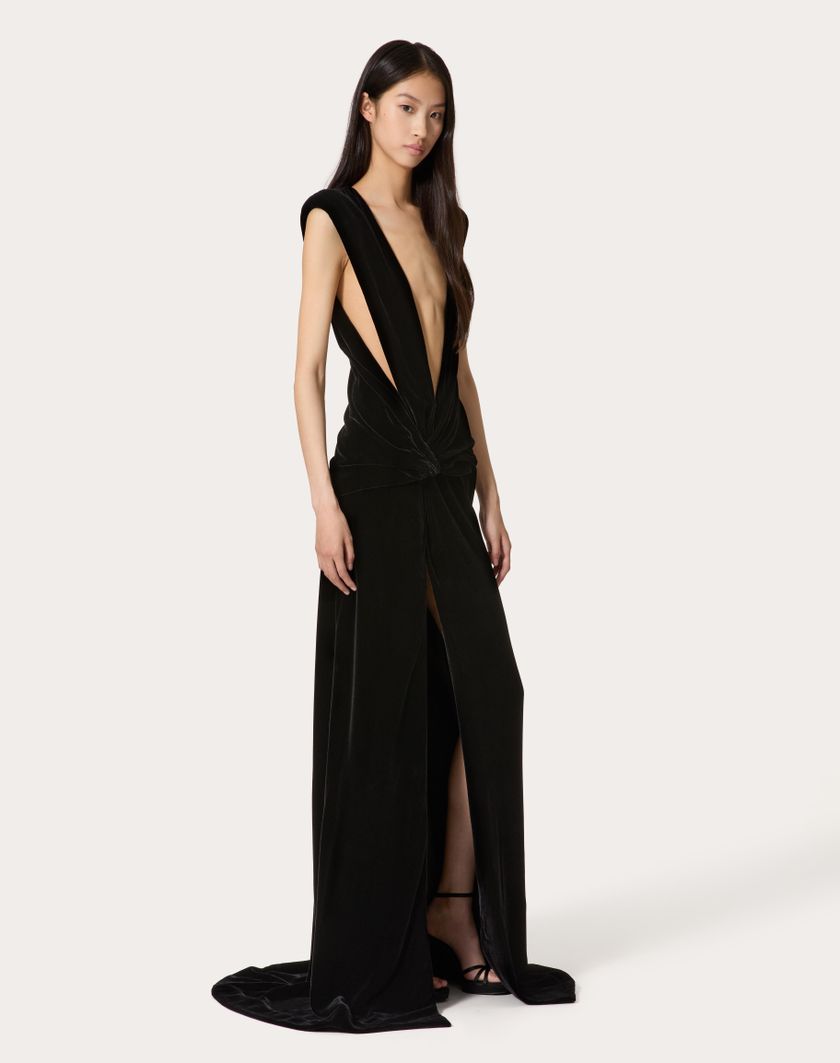 Valentino Handbags Gown In Velluto per Donna in Nero | Valentino IT Pezzi Unici