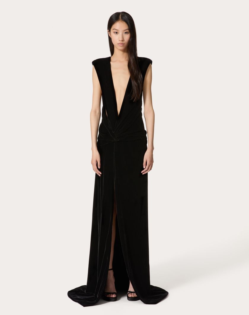 Valentino Handbags Gown In Velluto per Donna in Nero | Valentino IT Pezzi Unici