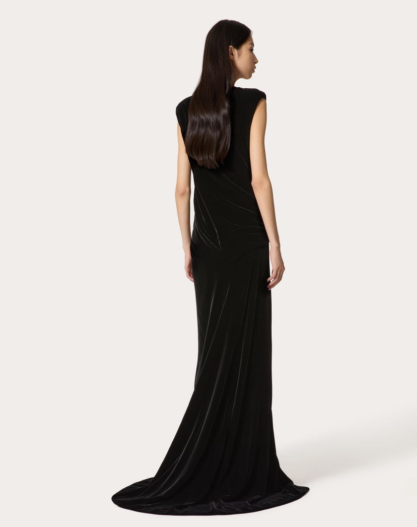 Valentino Handbags Gown In Velluto per Donna in Nero | Valentino IT Pezzi Unici