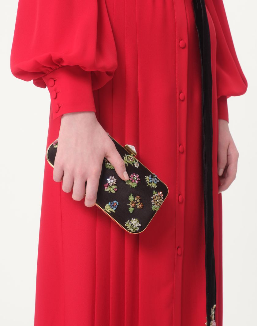 Valentino Handbags Abito Lungo In Georgette per Donna in Rosso | Valentino IT Fino Al -60%