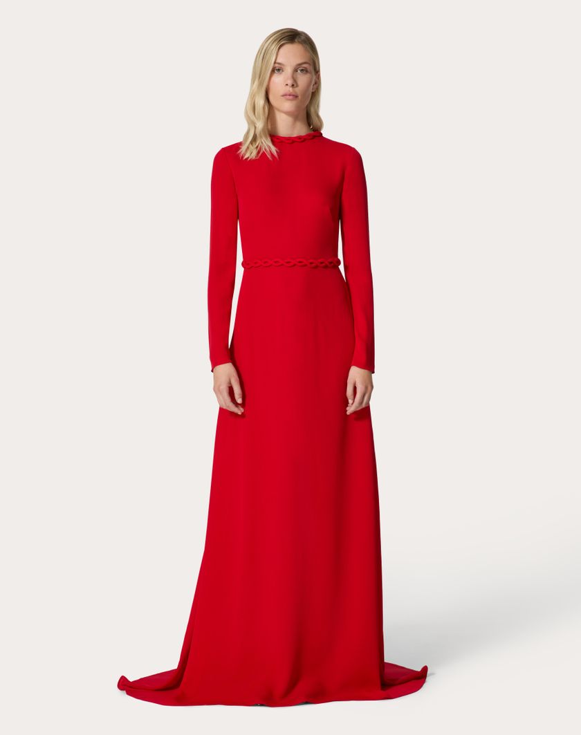 Valentino Handbags Abito Da Sera In Georgette Double per Donna in Rosso | Valentino IT Shopping Online