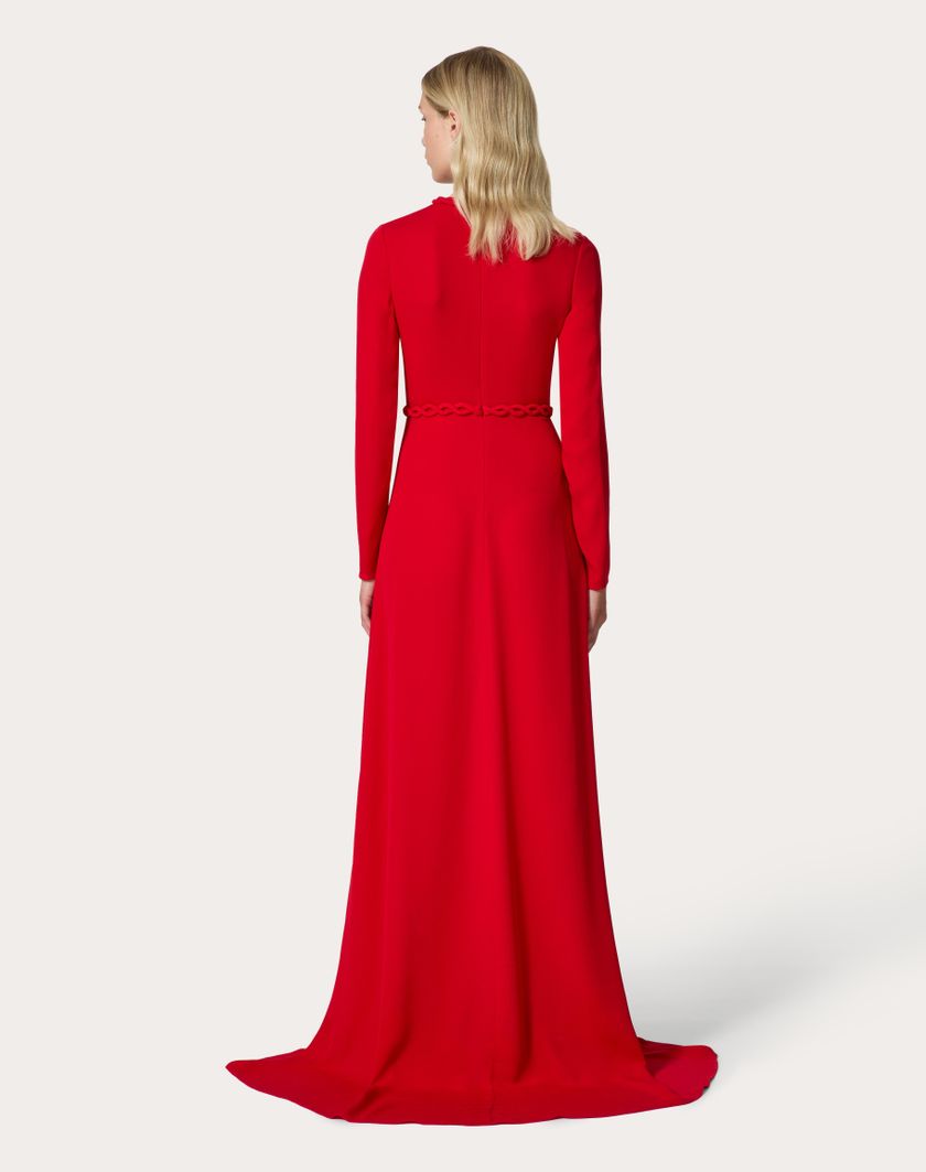 Valentino Handbags Abito Da Sera In Georgette Double per Donna in Rosso | Valentino IT Shopping Online