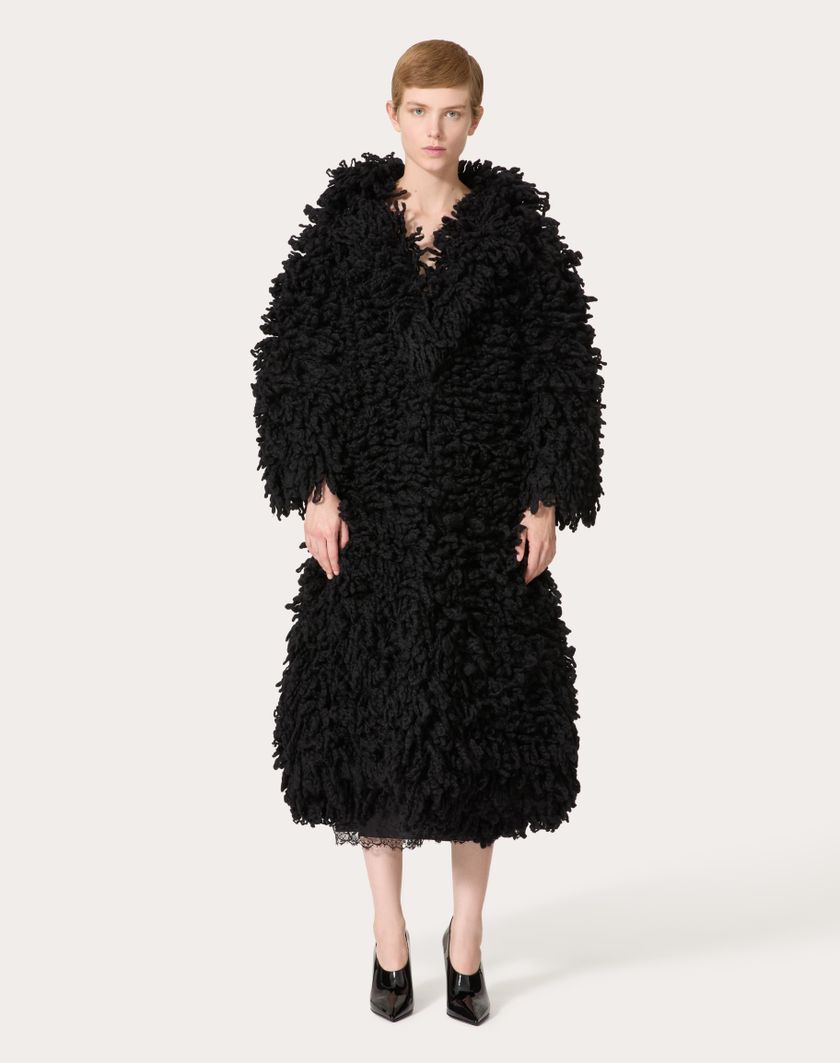 Valentino Handbags Cappotto In Maglia Di Lana per Donna in Nero | Valentino IT Qualità Garantita