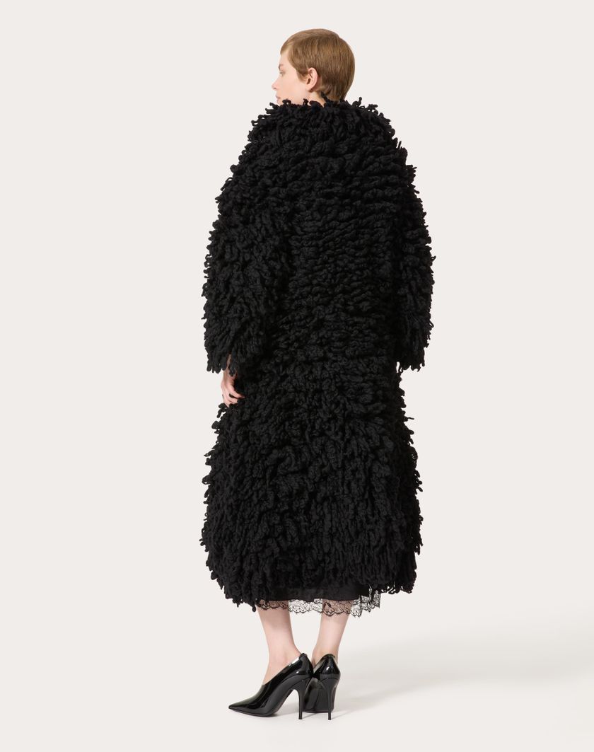 Valentino Handbags Cappotto In Maglia Di Lana per Donna in Nero | Valentino IT Qualità Garantita