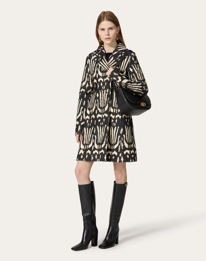 Valentino Handbags Cappotto In Valentino Wildprint 98 per Donna in Nero | Valentino IT Negozi Online