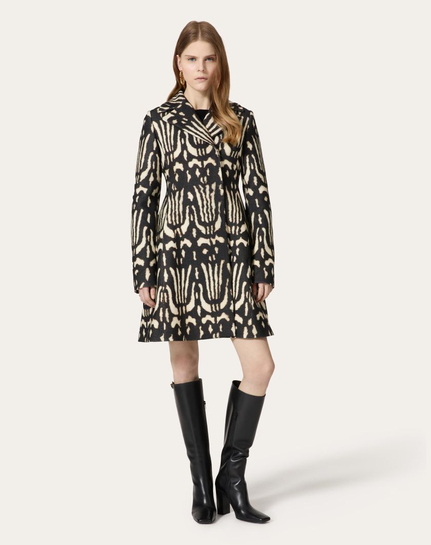 Valentino Handbags Cappotto In Valentino Wildprint 98 per Donna in Nero | Valentino IT Negozi Online