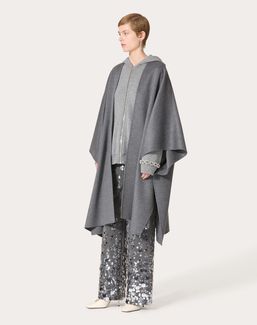Valentino Handbags Cappa In Compact Drap per Donna in Grigio Scuro | Valentino IT Promozione Limitata