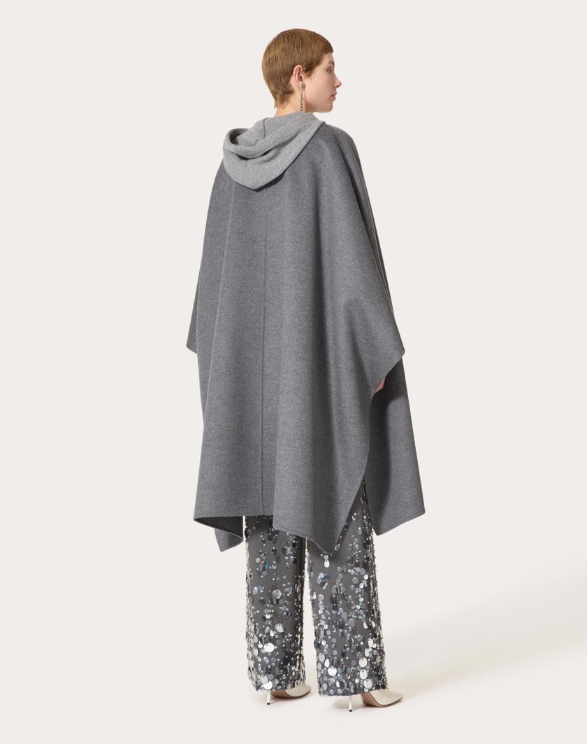 Valentino Handbags Cappa In Compact Drap per Donna in Grigio Scuro | Valentino IT Promozione Limitata