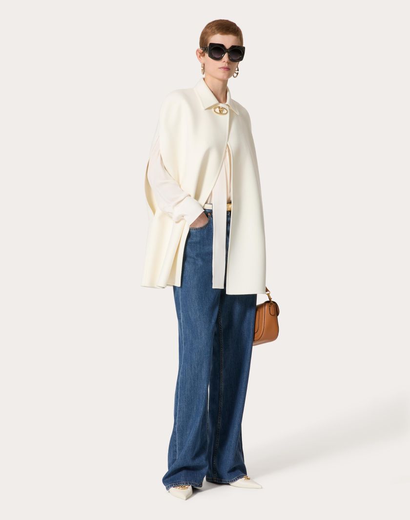 Valentino Handbags Cappa In Compact Drap per Donna in Avorio | Valentino IT Fino Al -60%