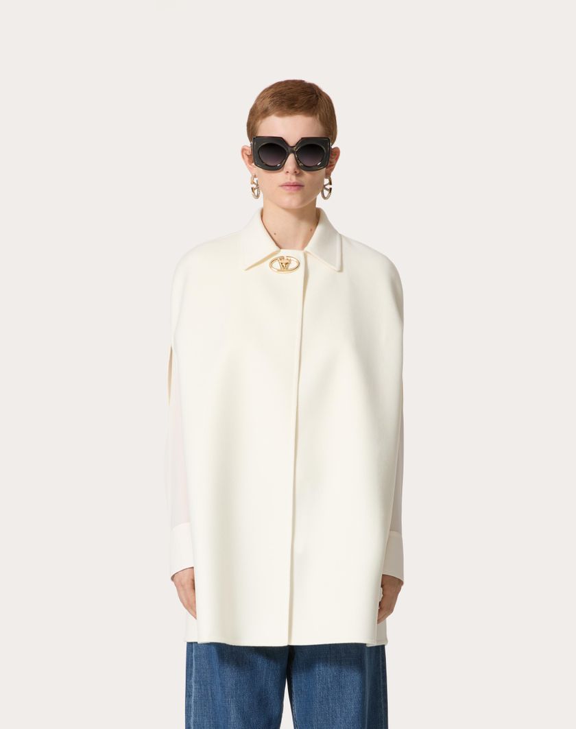 Valentino Handbags Cappa In Compact Drap per Donna in Avorio | Valentino IT Fino Al -60%