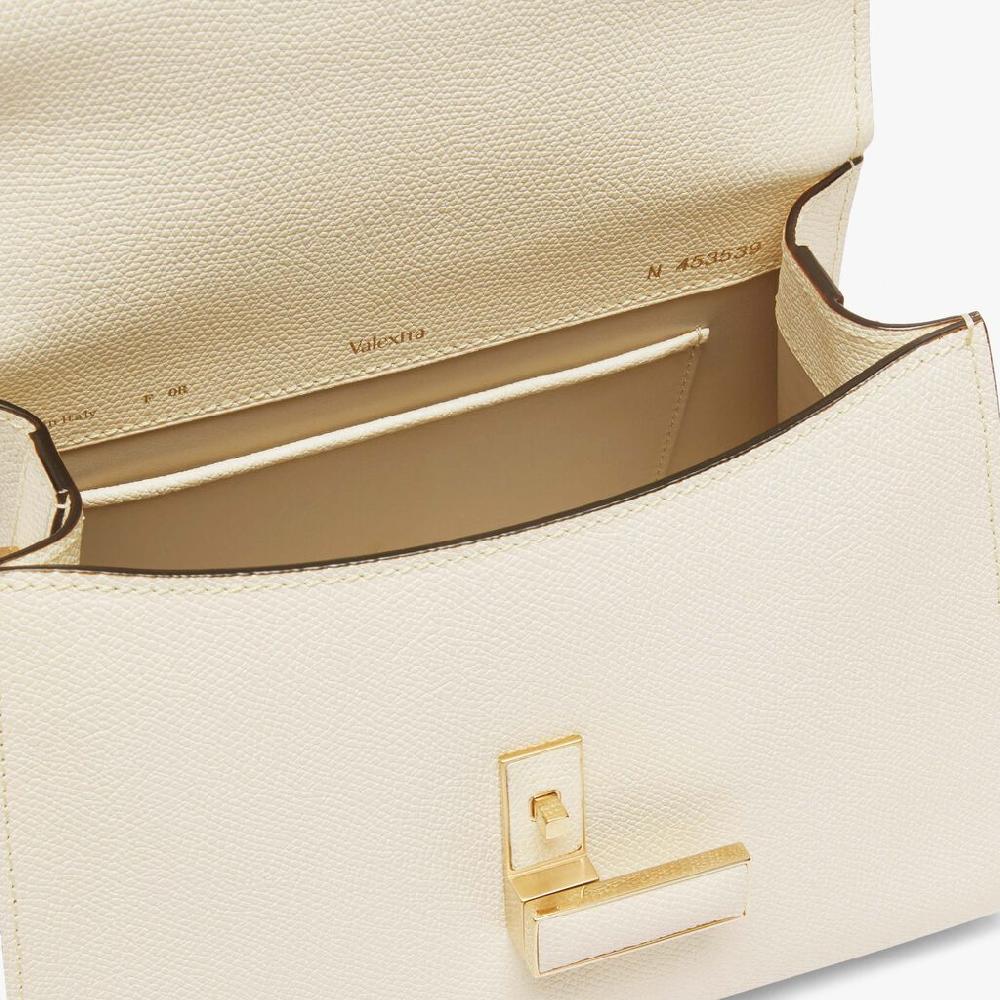 Valextra Iside: Borsa a mano Mini in Pelle Bianca | Valextra Novità