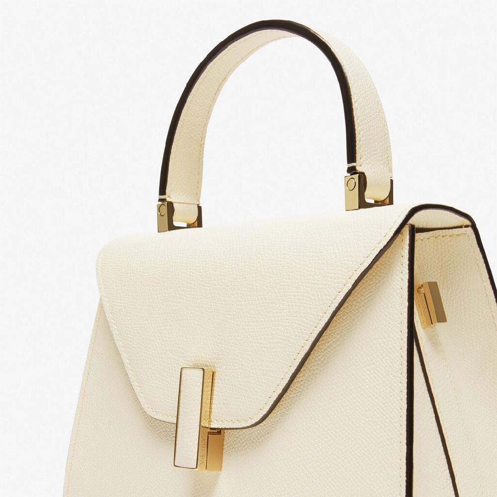 Valextra Iside: Borsa a mano Mini in Pelle Bianca | Valextra Novità