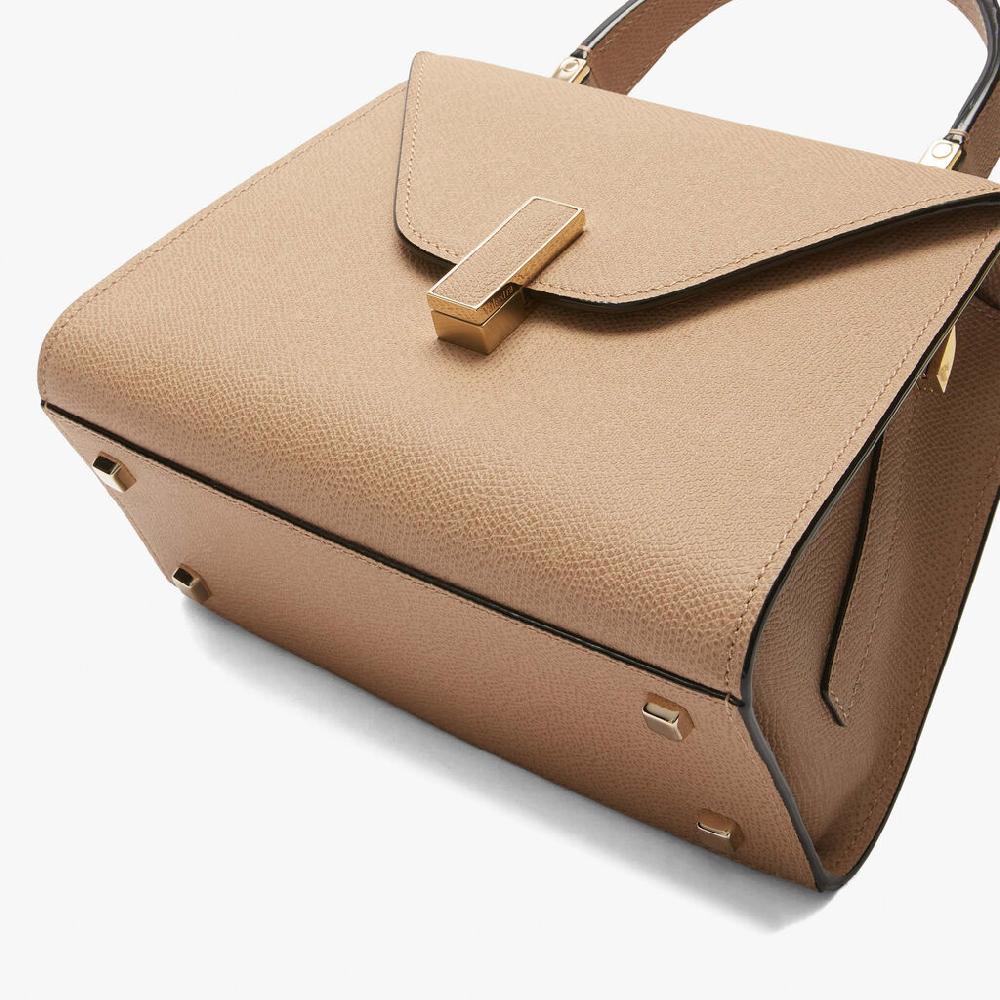 Valextra Borsetta a mano in Pelle Beige con tracolla | Valextra Iside Presa