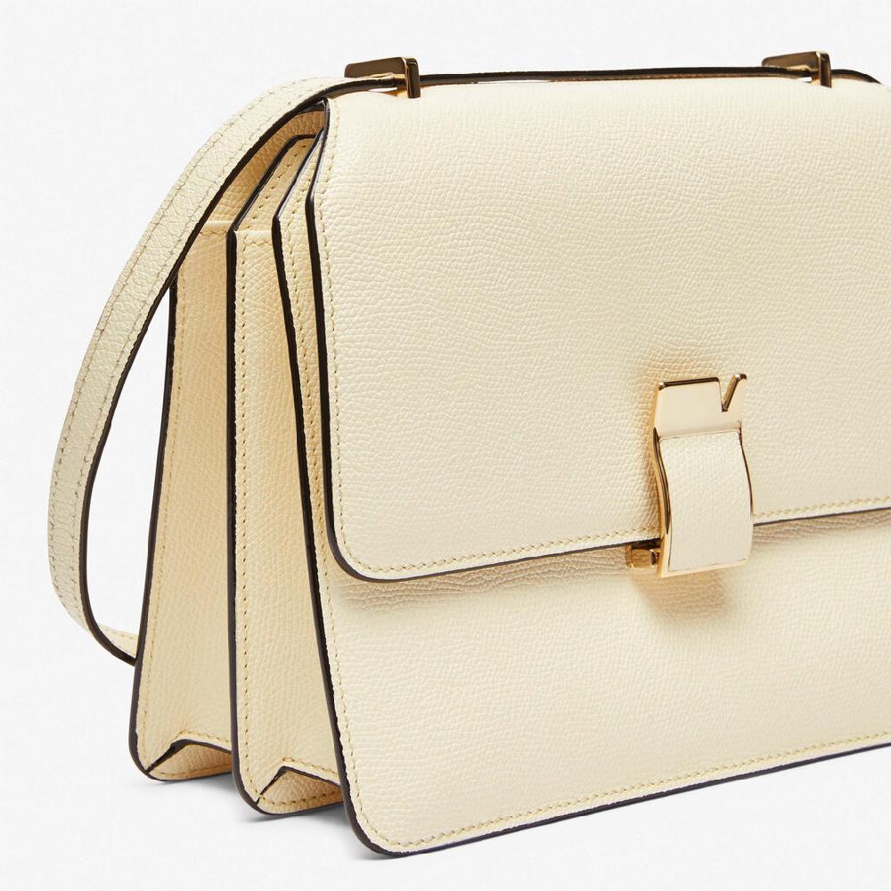 Valextra Borsa postina Media in Pelle Bianca | Valextra NoLo Online