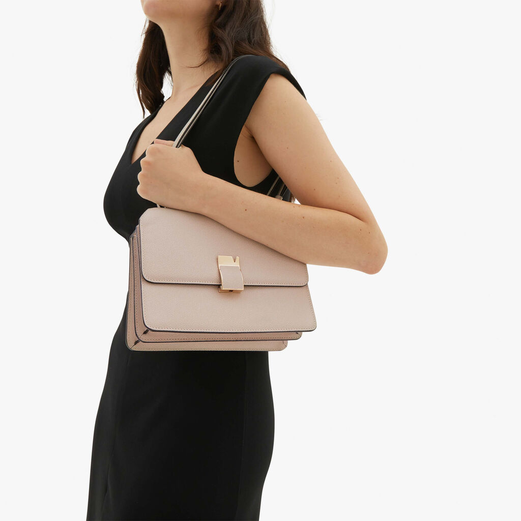 Valextra Borsa a tracolla Media in Pelle Rosa Nude | Valextra NoLo Outlet