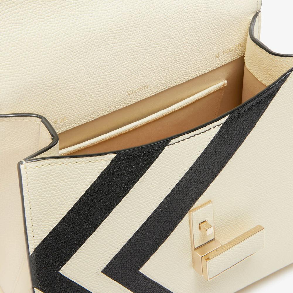 Valextra Borsa a mano Donna Pelle intarsia Bianca e Nera | Valextra Iside I Più Venduti