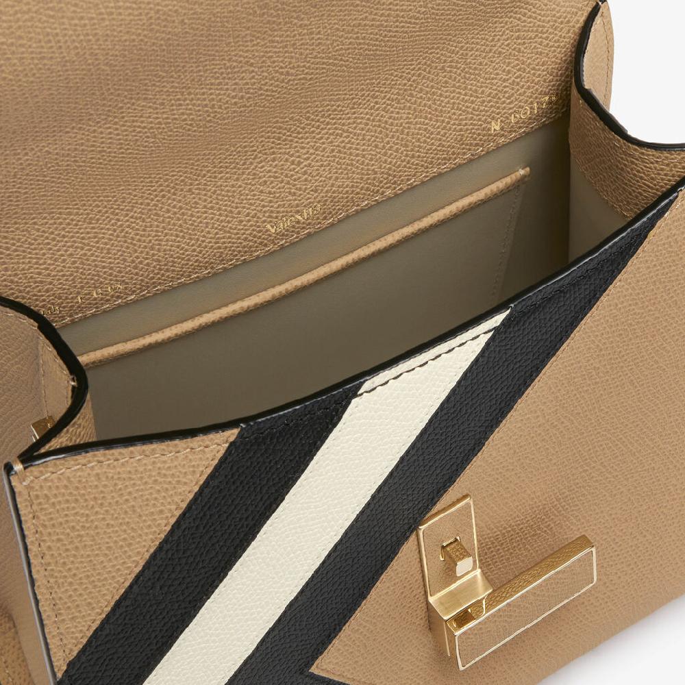 Valextra Borsa a mano da Donna Mini in Pelle Beige e Nera | Valextra Iside Vendite Flash