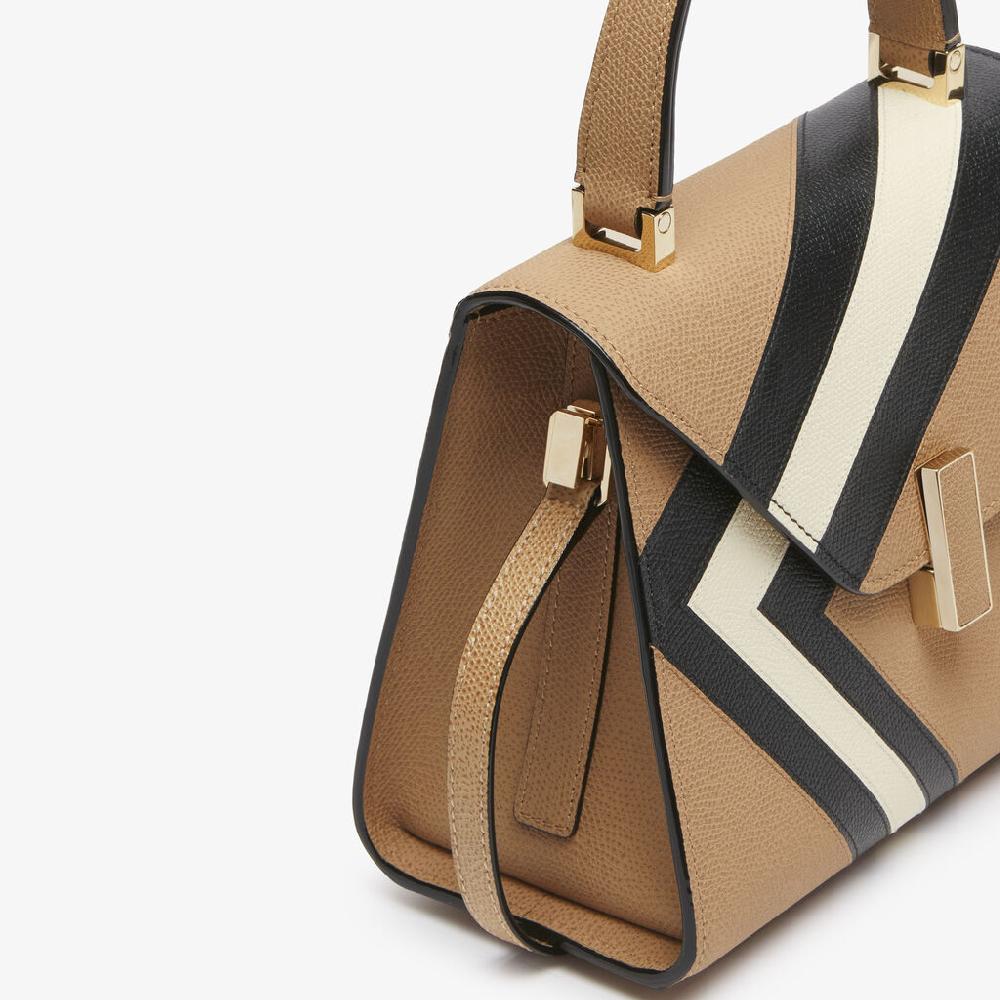 Valextra Borsa a mano da Donna Mini in Pelle Beige e Nera | Valextra Iside Vendite Flash