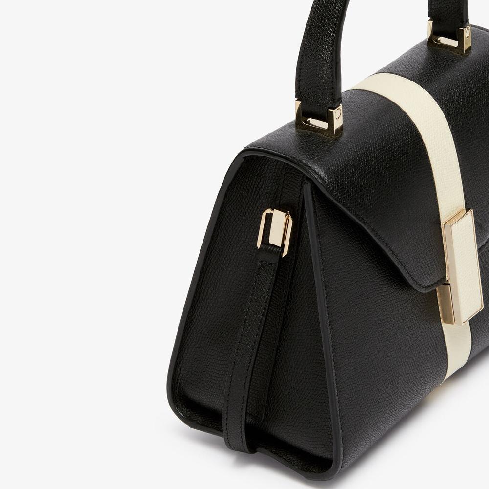 Valextra Borsetta a mano Donna Pelle intarsia Nera e Bianca | Valextra Iside Negozio