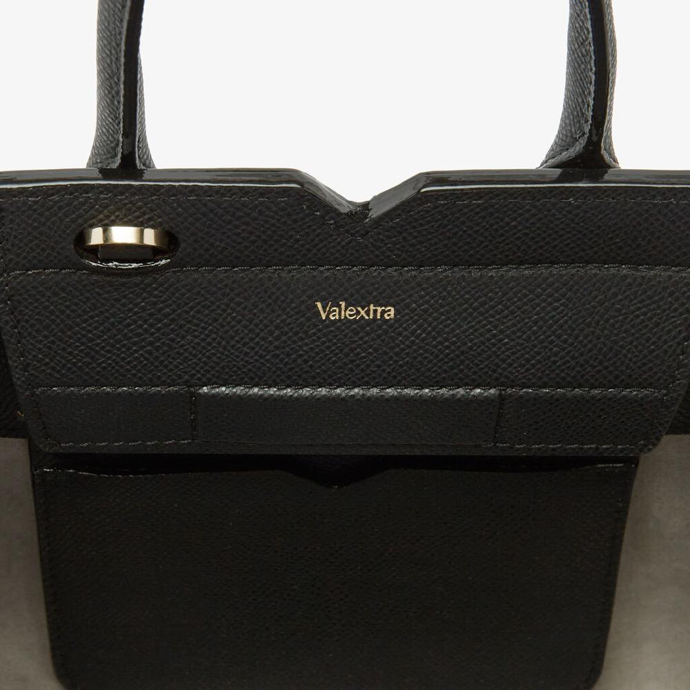 Valextra Borsa a Tracolla Milano Micro | Pelle di vitello Millepunte Soft | Nero | Valextra Nuova