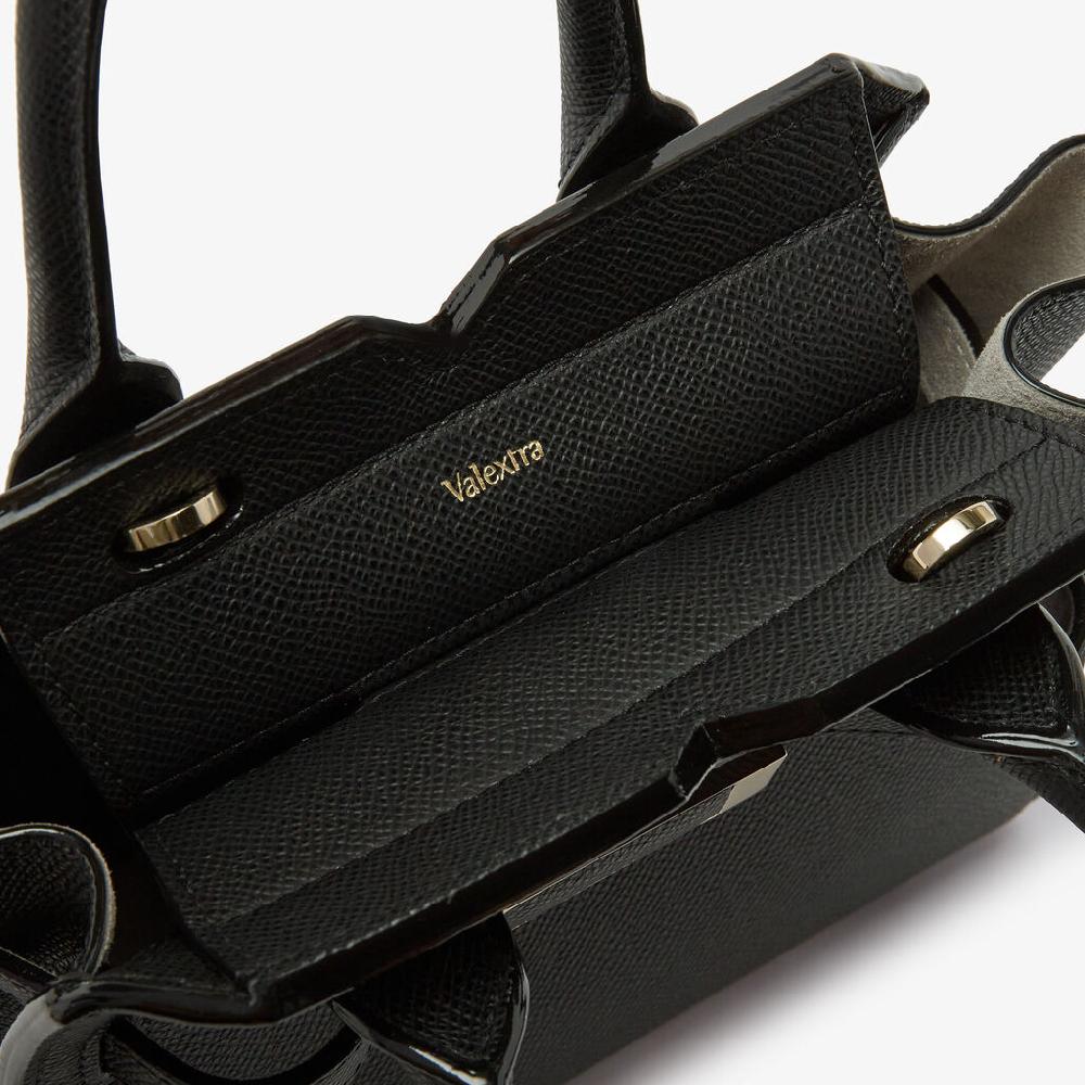 Valextra Borsa a Tracolla Milano Micro | Pelle di vitello Millepunte Soft | Nero | Valextra Nuova