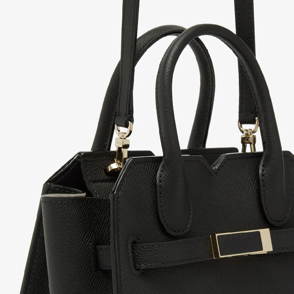 Valextra Borsa a Tracolla Milano Micro | Pelle di vitello Millepunte Soft | Nero | Valextra Nuova