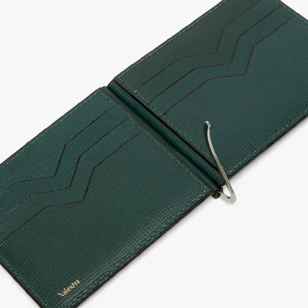 Valextra Portafoglio con fermasoldi e portacarte in Pelle Verde | Valextra Promozione