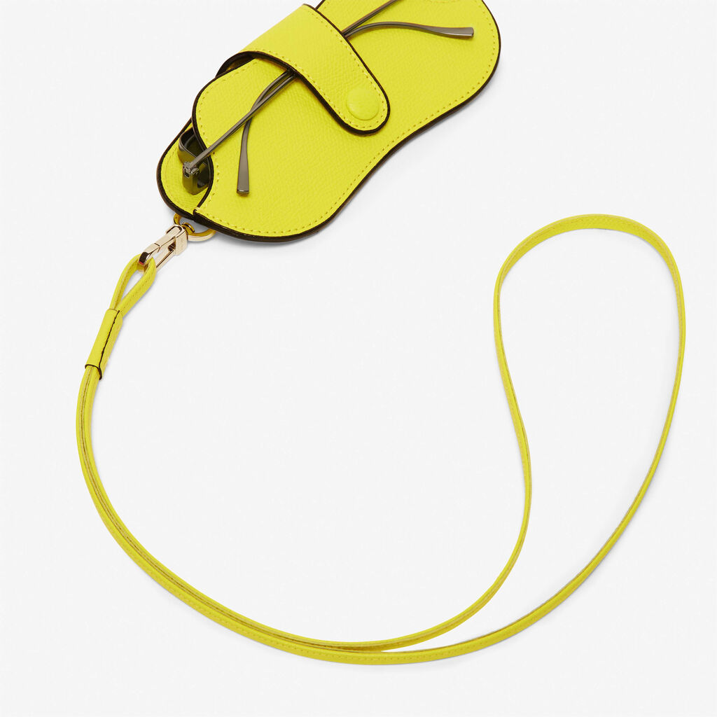 Valextra Custodia occhiali in Pelle Gialla Lime | Valextra Pezzi Unici