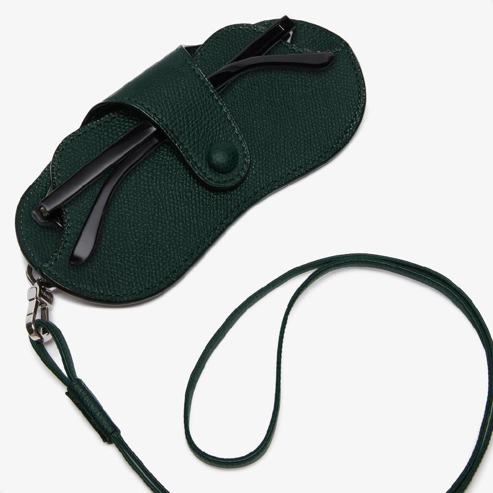 Valextra Custodia porta occhiali di Lusso in Pelle Verde | Valextra Qualità Garantita