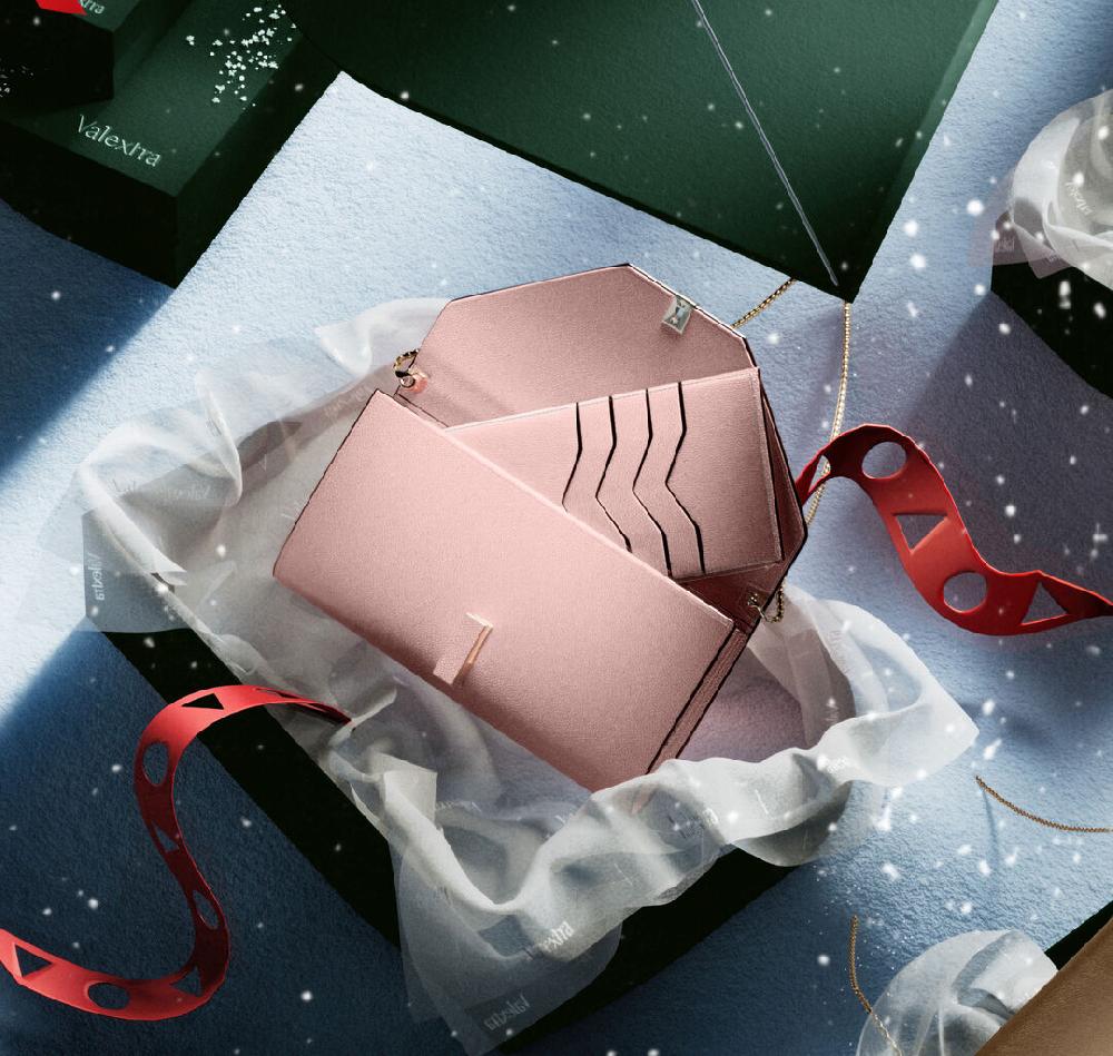 Valextra Portafoglio grande in Pelle Rosa | Valextra Iside Negozi Online