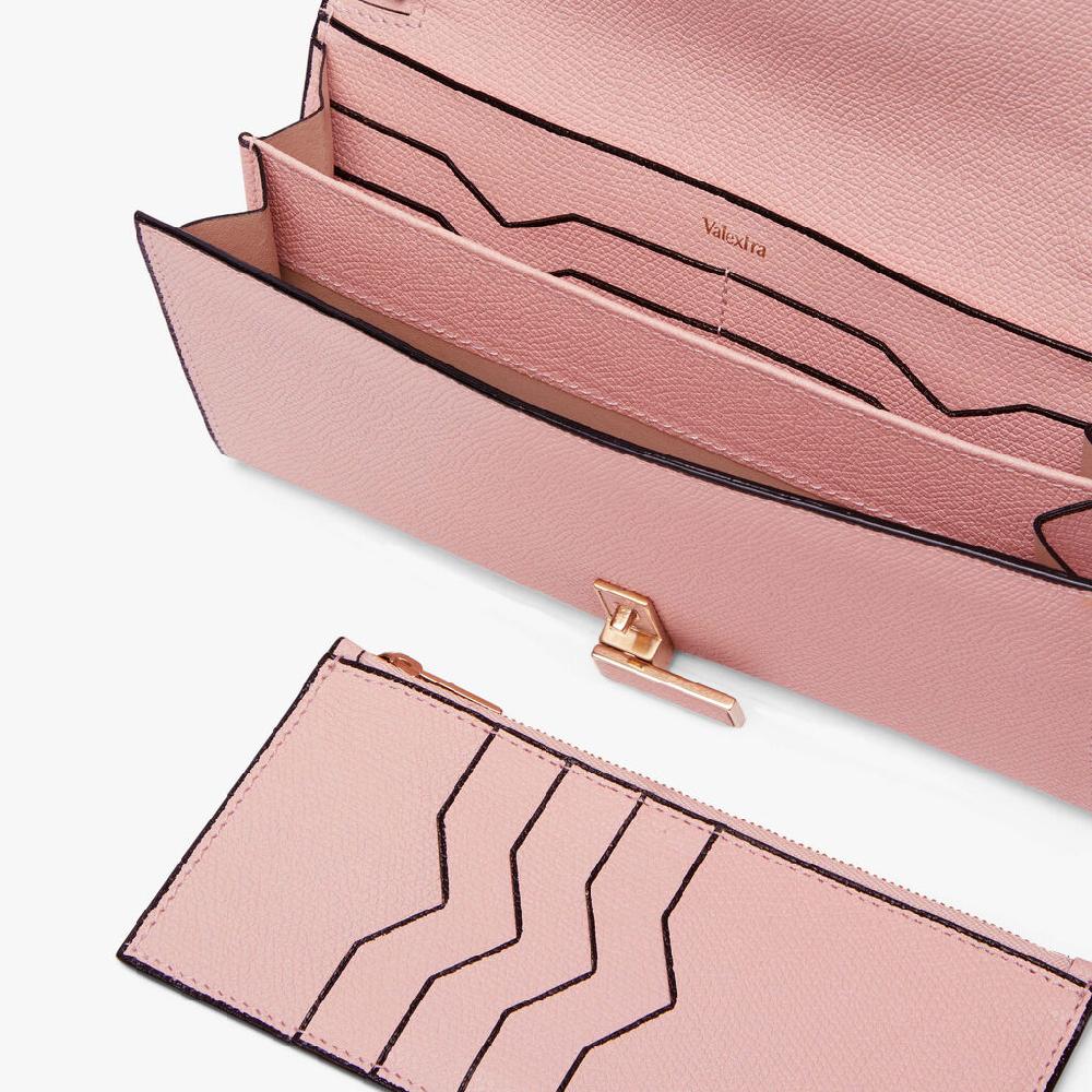 Valextra Portafoglio grande in Pelle Rosa | Valextra Iside Negozi Online