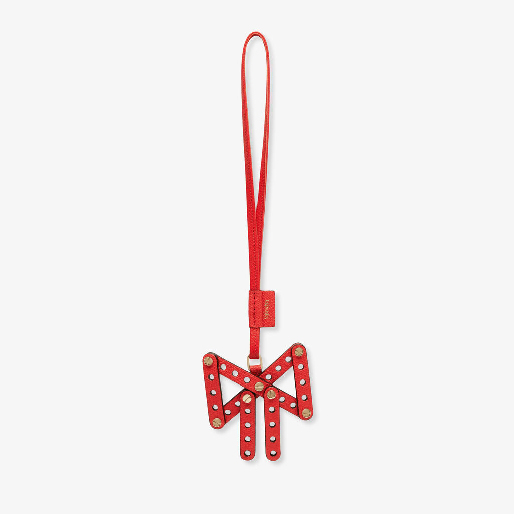 Valextra Charm Engineering Beauty Fiocco | Pelle di vitello Millepunte | Rosso Cremisi | Valextra