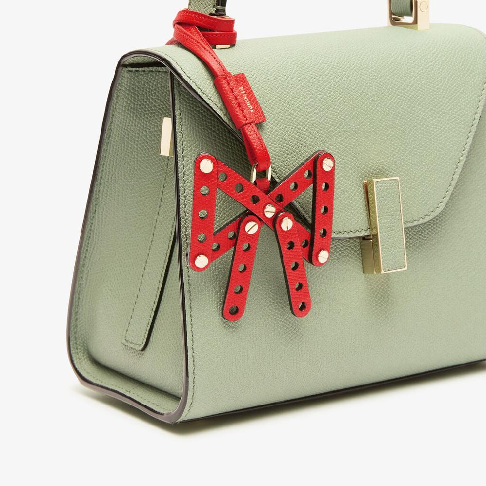Valextra Charm Engineering Beauty Fiocco | Pelle di vitello Millepunte | Rosso Cremisi | Valextra Shopping Online