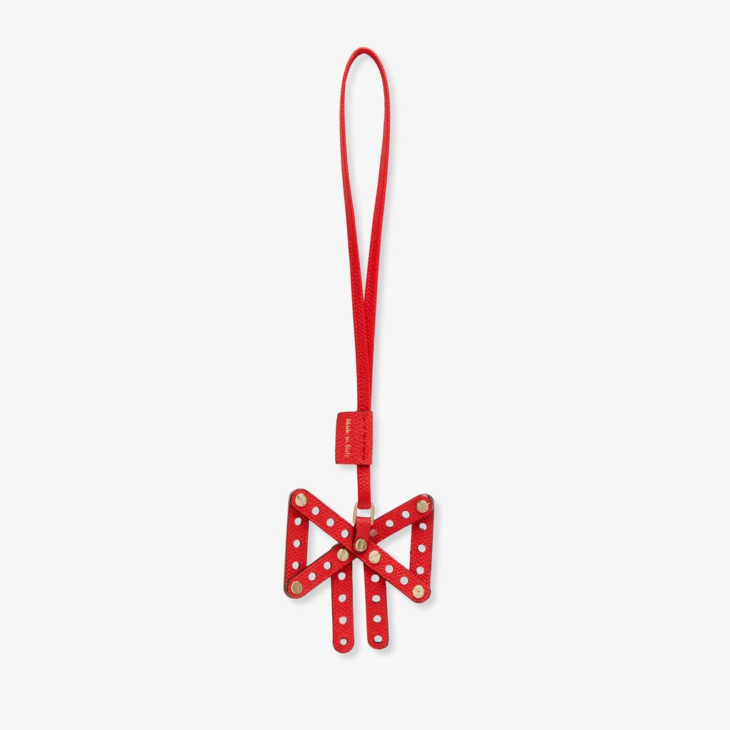 Valextra Charm Engineering Beauty Fiocco | Pelle di vitello Millepunte | Rosso Cremisi | Valextra Shopping Online