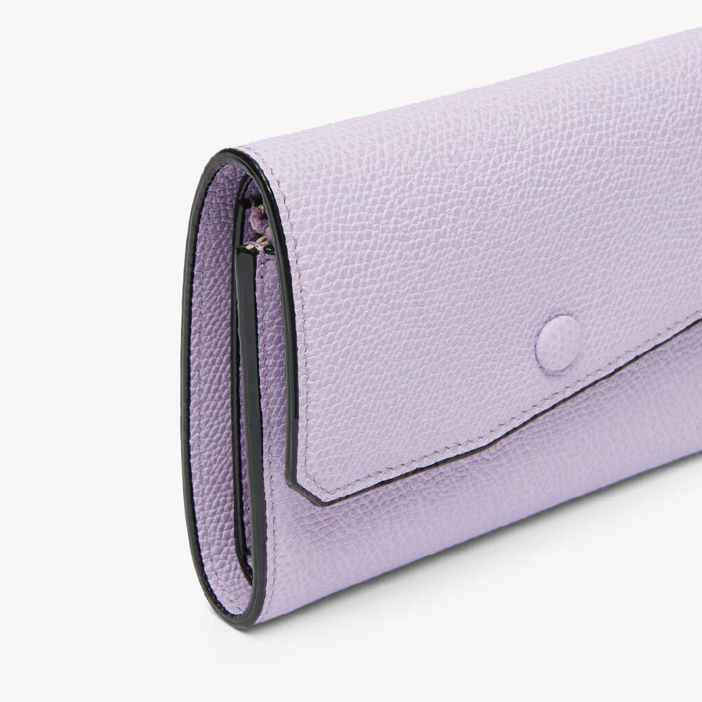Valextra Portafoglio piccolo da Donna di Lusso in Pelle Lilla | Valextra Pocket Affare Del Giorno