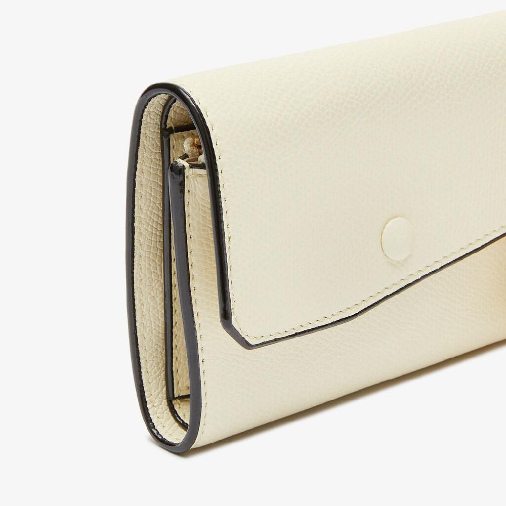 Valextra Portafoglio piccolo di Lusso in Pelle Bianca | Valextra Pocket Prezzo Ridotto