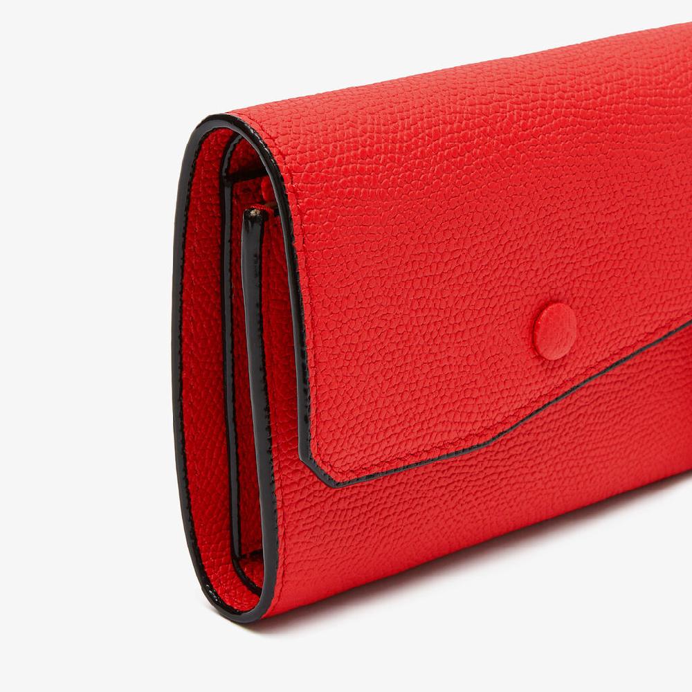 Valextra Portafoglio da Donna in Pelle Rossa cremisi | Valextra Pocket Convenienza