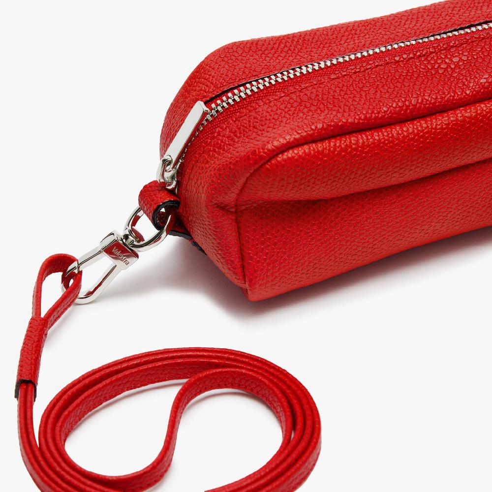 Valextra Trousse da Donna in Pelle Rossa con tracolla | Valextra Offerta