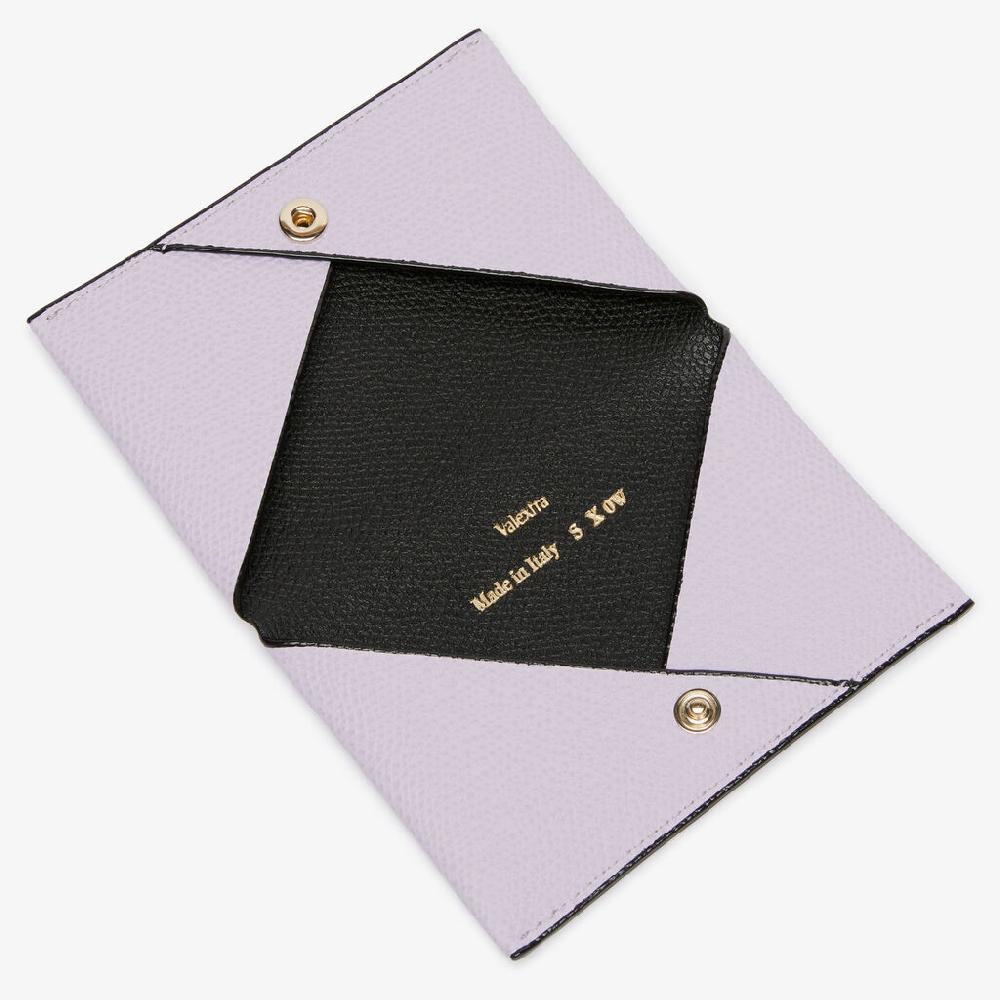 Valextra Porta carte con bottone da Donna in Pelle Rosa e Nera | Valextra Saldi