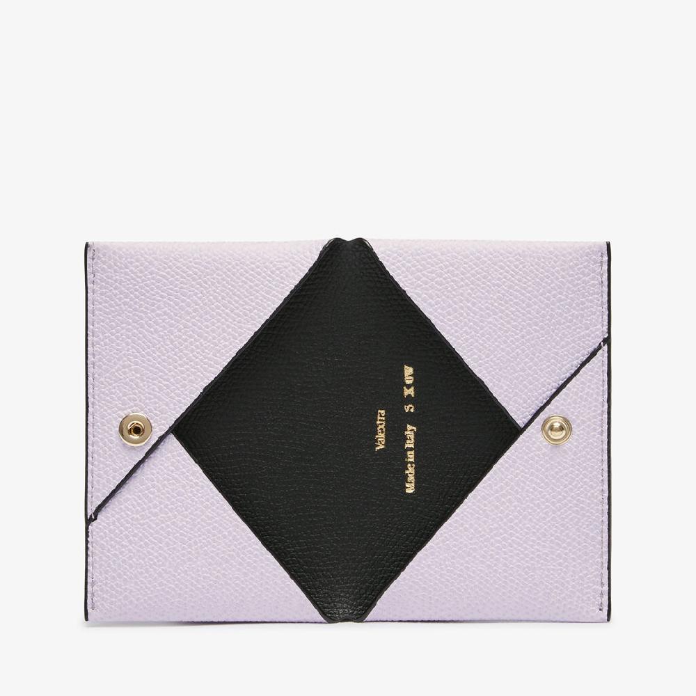 Valextra Porta carte con bottone da Donna in Pelle Rosa e Nera | Valextra Saldi