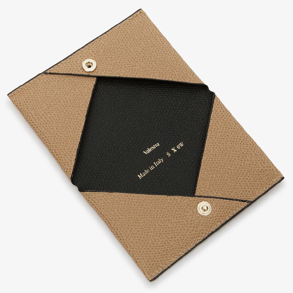 Valextra Porta carte piccolo di Lusso in Pelle Beige e Nera | Valextra Hotsell