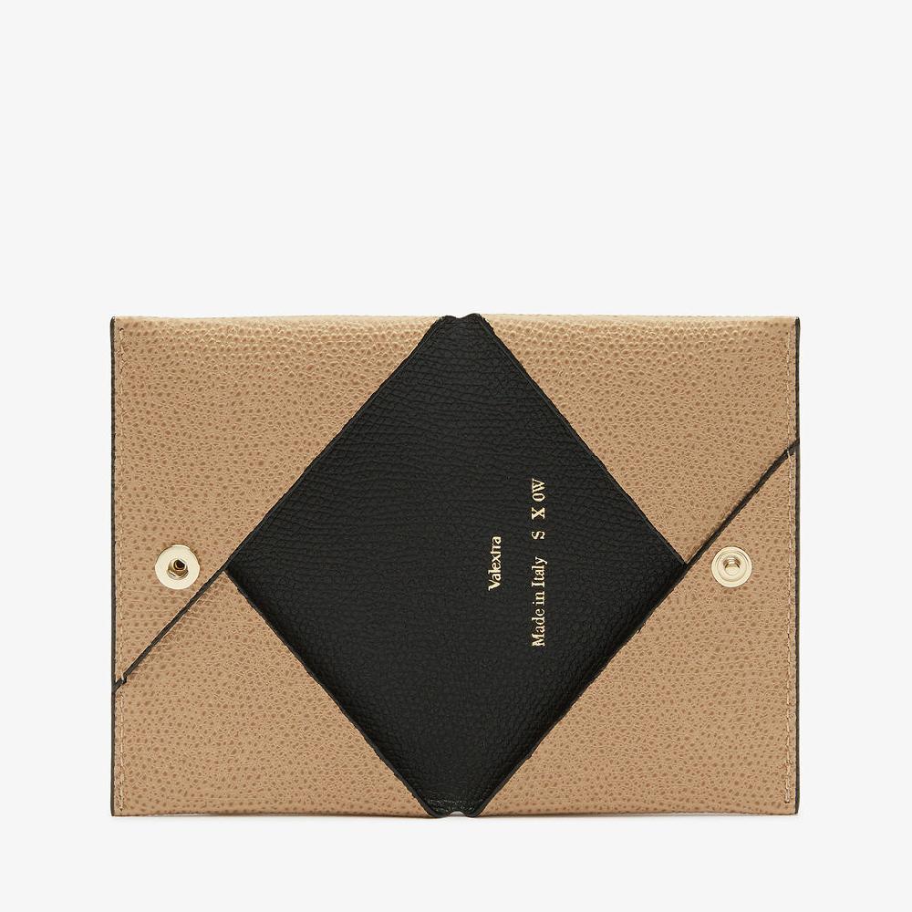 Valextra Porta carte piccolo di Lusso in Pelle Beige e Nera | Valextra Hotsell