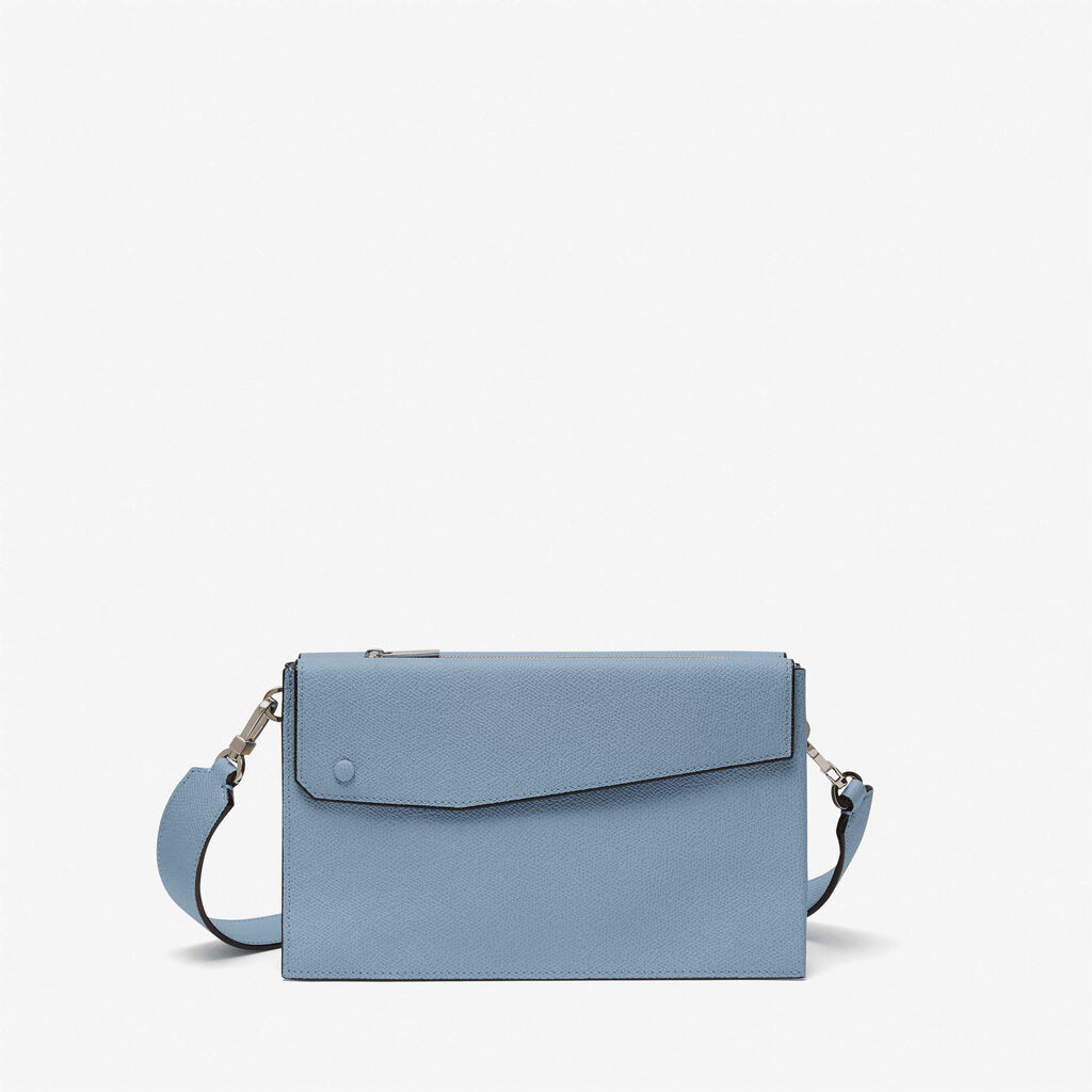 Valextra Borsa a tracolla da Uomo in Pelle Azzurra | Valextra Pocket