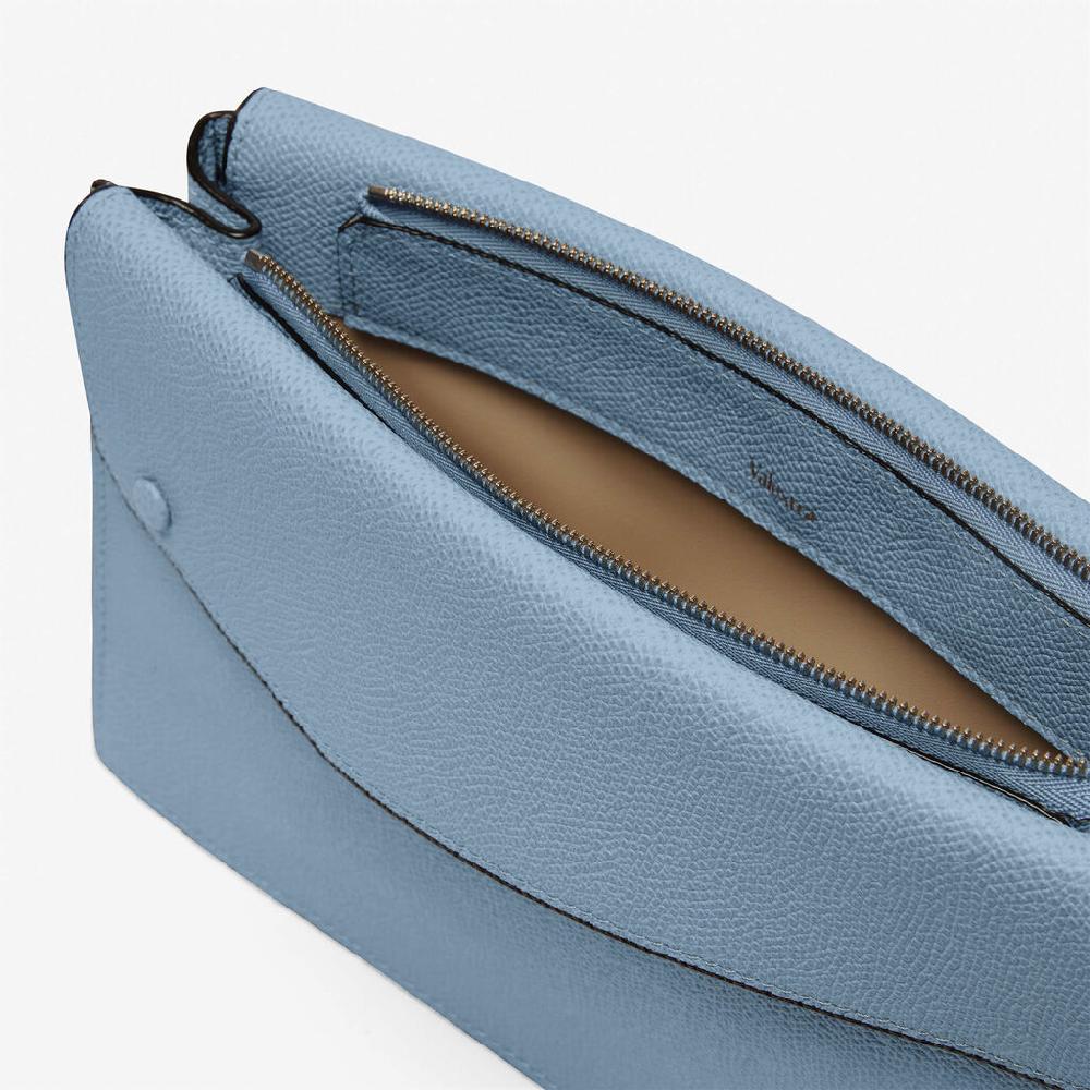 Valextra Borsa a tracolla da Uomo in Pelle Azzurra | Valextra Pocket Moda