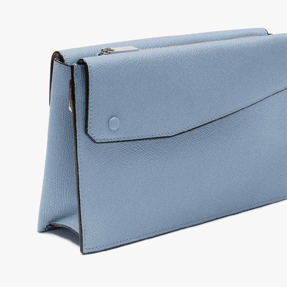 Valextra Borsa a tracolla da Uomo in Pelle Azzurra | Valextra Pocket Moda