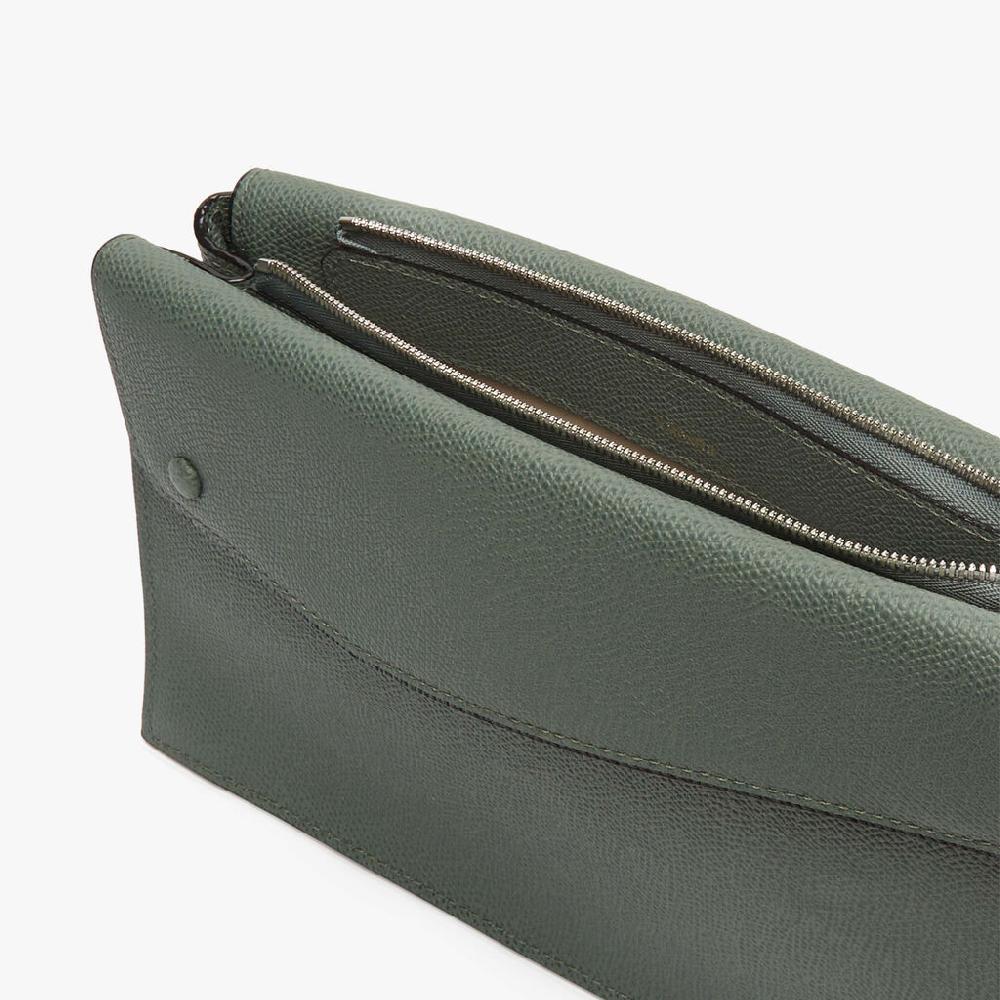 Valextra Borsa a tracolla da Uomo in Pelle Verde | Valextra Pocket Italy