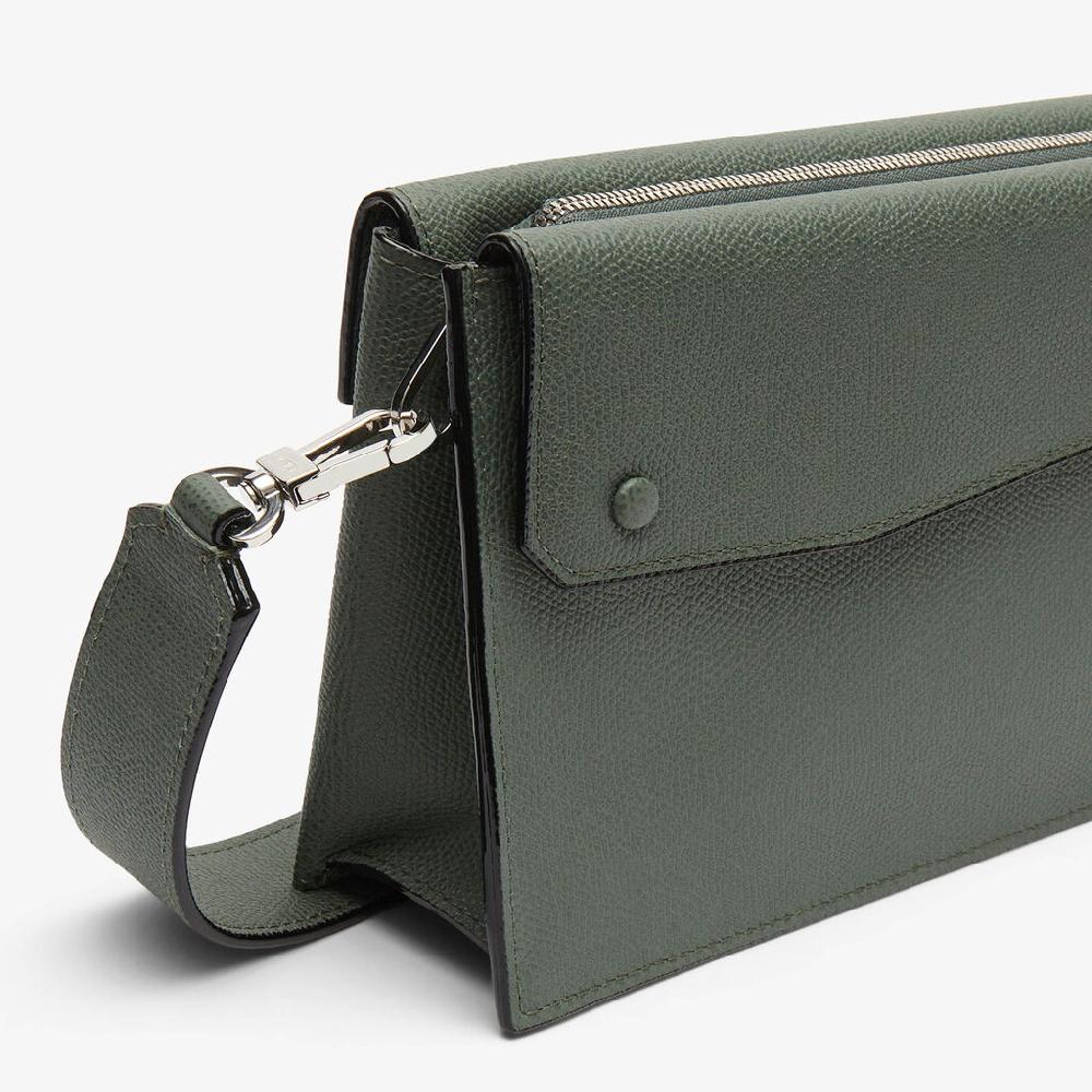 Valextra Borsa a tracolla da Uomo in Pelle Verde | Valextra Pocket Italy
