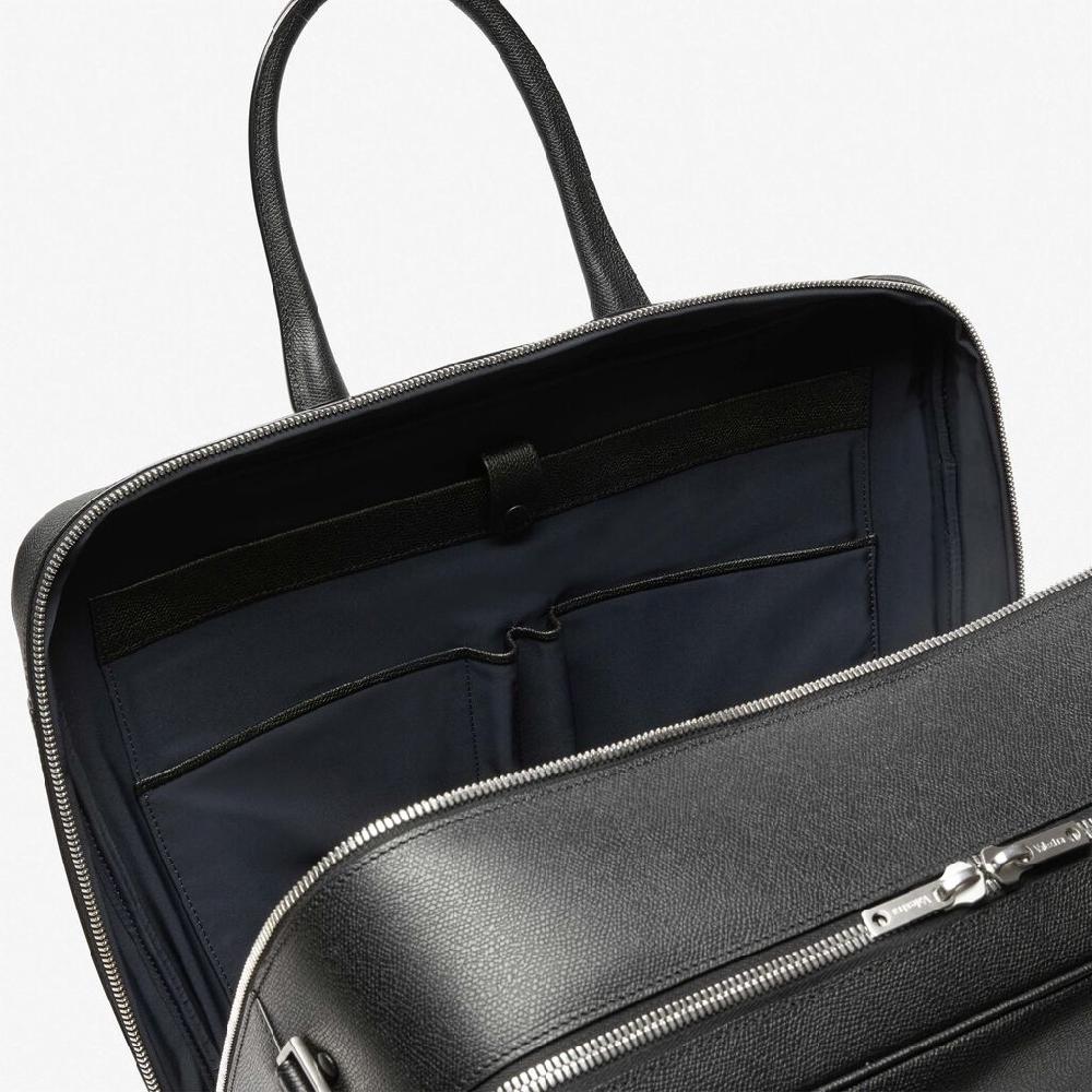 Valextra Valextra Avietta: Borsa business Grande in Pelle Nera Vendita