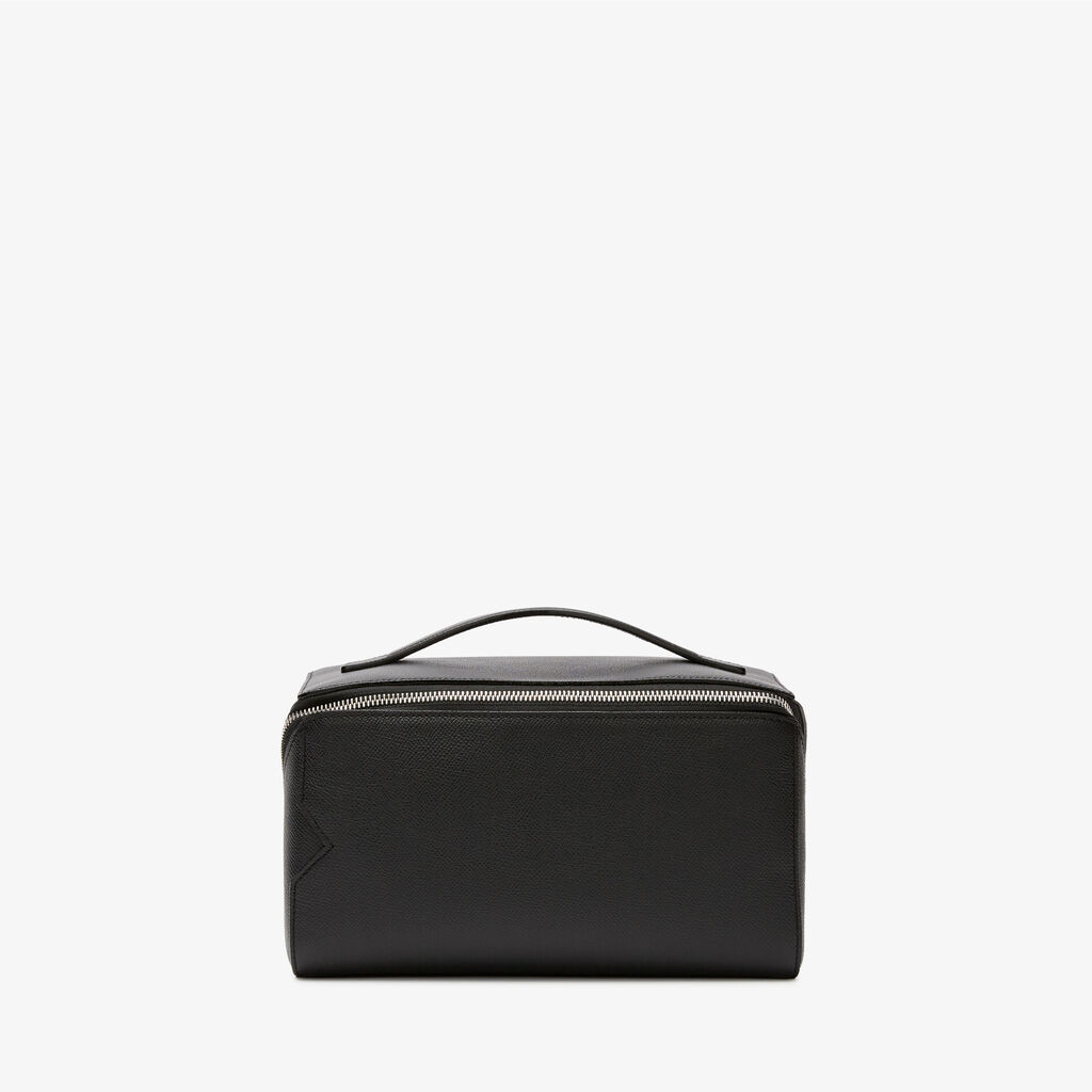 Valextra Beauty case da Uomo di Lusso in Pelle Nera | Valextra V-Line