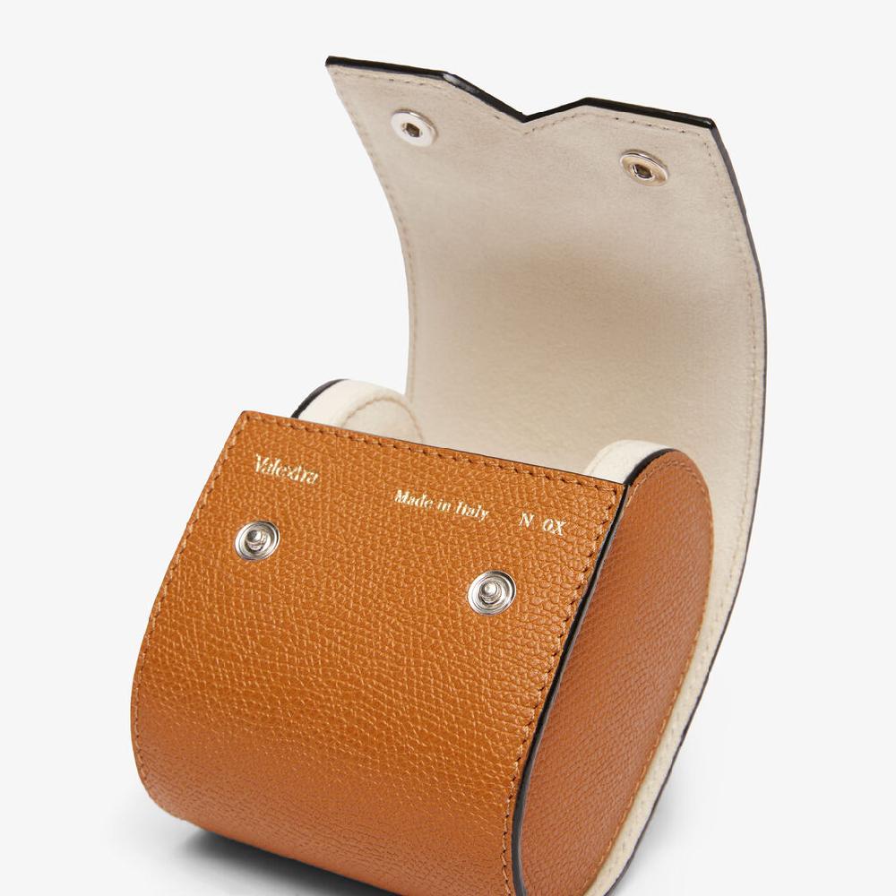Valextra Porta orologio singolo di Lusso in Pelle Marrone | Valextra V-Line Acquista Ora